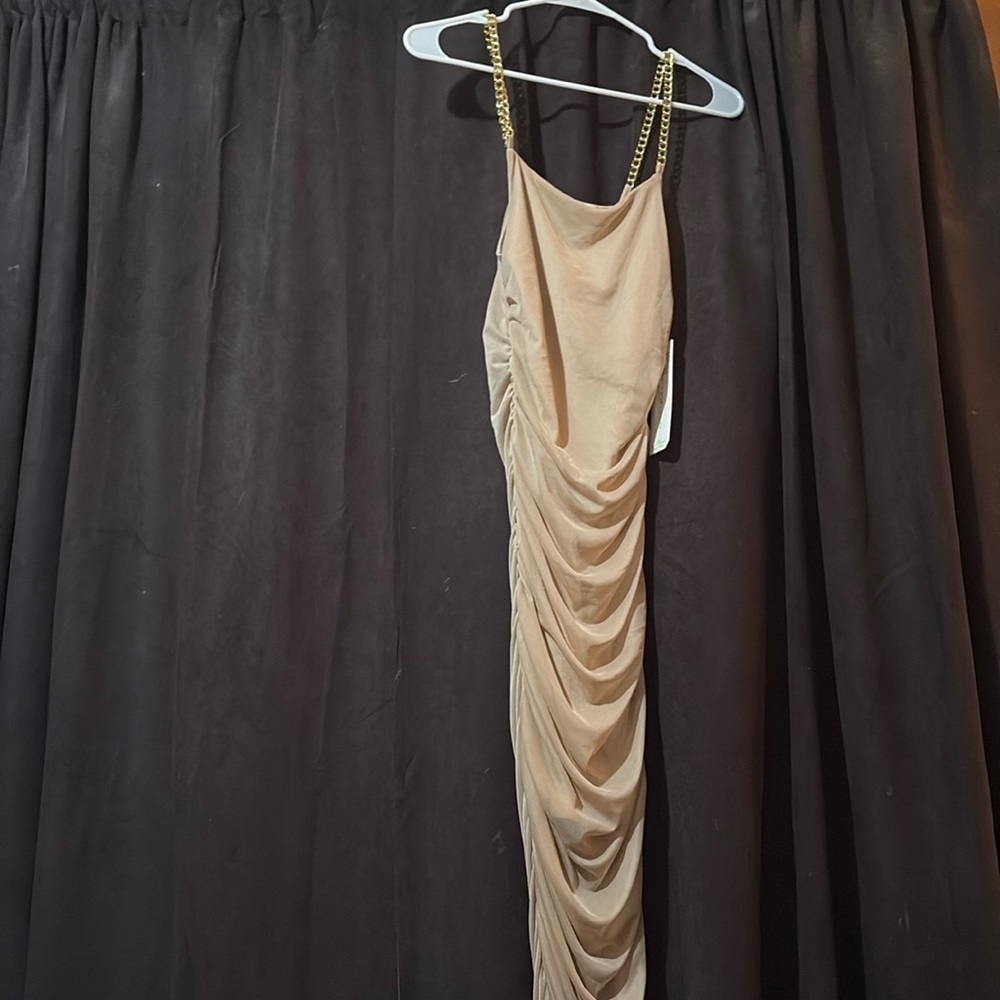 Gold chain strap dress